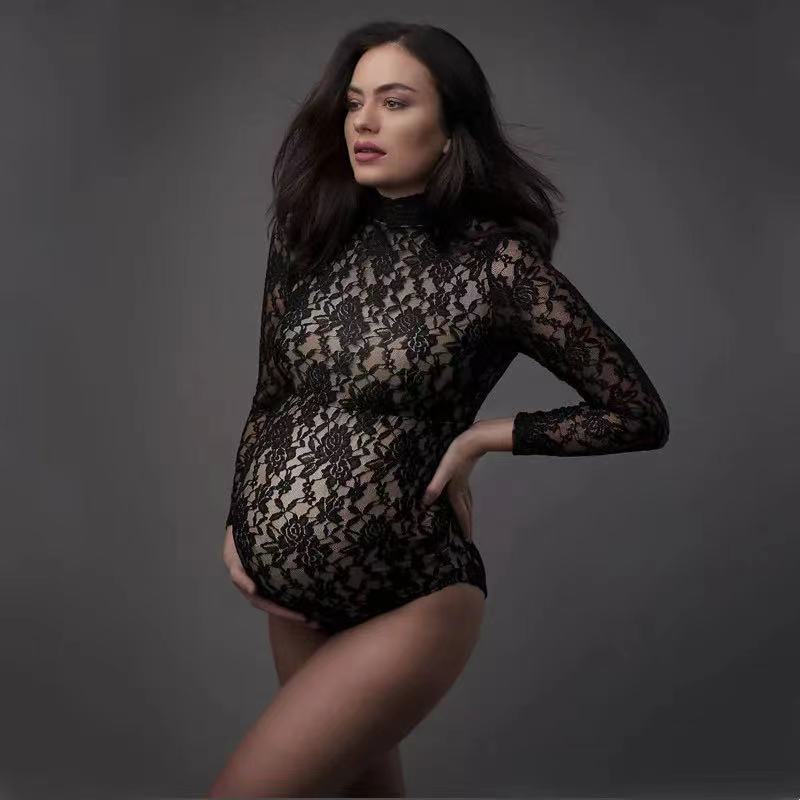 Maternity Wear - الدانتيل الأمومة التصوير الدعائم بذلة بسط