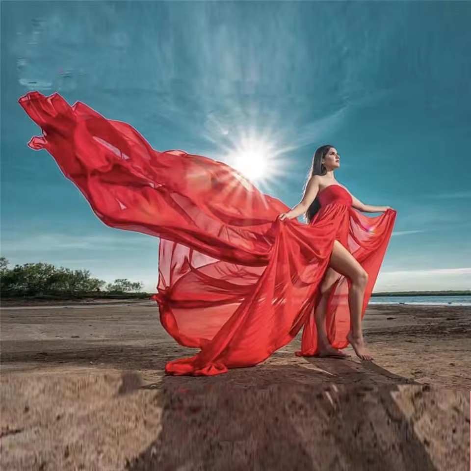 فساتين حمل من الشيفون والدانتي - مراجعة Maternity Wear وسعره