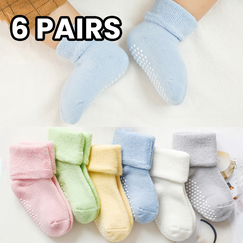 6 أزواج من جوارب الأطفال المصن - مراجعة Unisex Baby Socks Non Slip وسعره