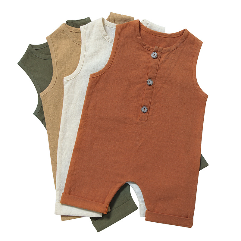 أفرولات صيفية للأطفال الرضع وا - مراجعة Baby Summer Linen Sleeveless Jumpsuit وسعره