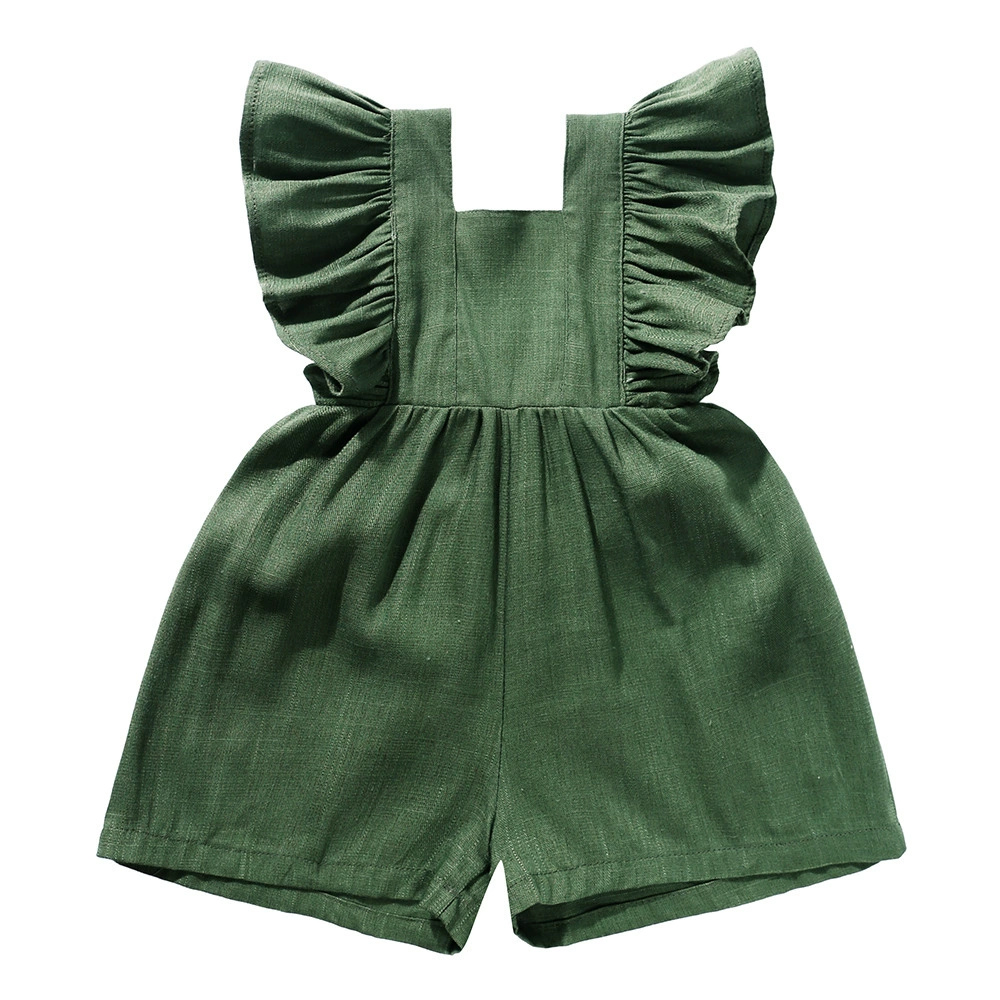 رومبير صيفي جديد 2026 للأطفال  - مراجعة Baby Summer Linen Sleeveless Jumpsuit وسعره