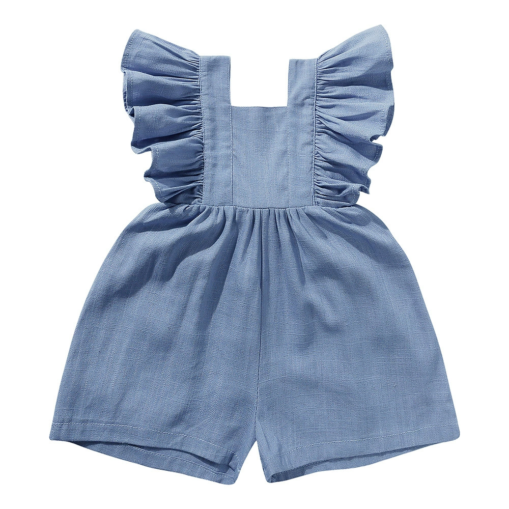 رومبير صيفي جديد 2026 للأطفال  - مراجعة Baby Summer Linen Sleeveless Jumpsuit وسعره